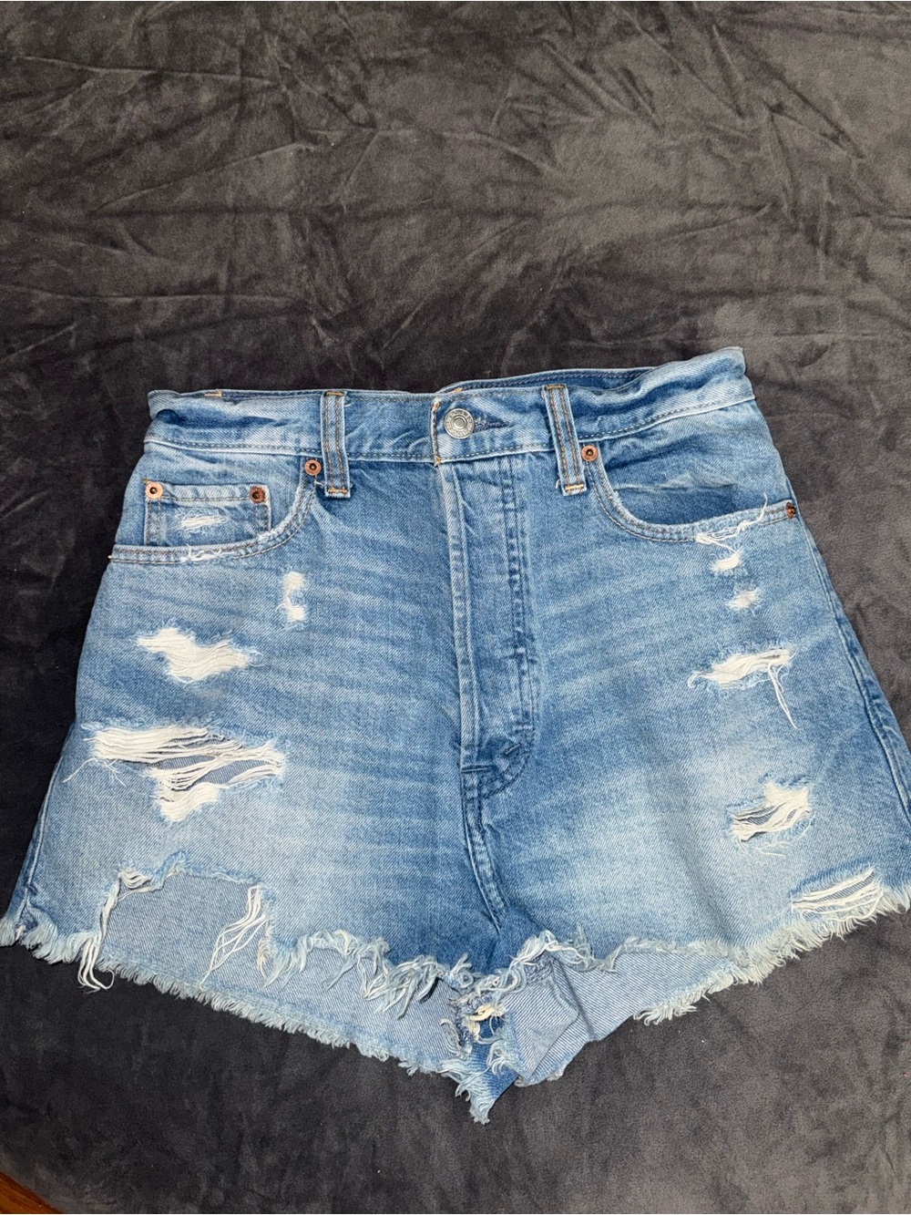 Abercrombie and Fitch High-Rise Distressed Denim Women’s Shorts
